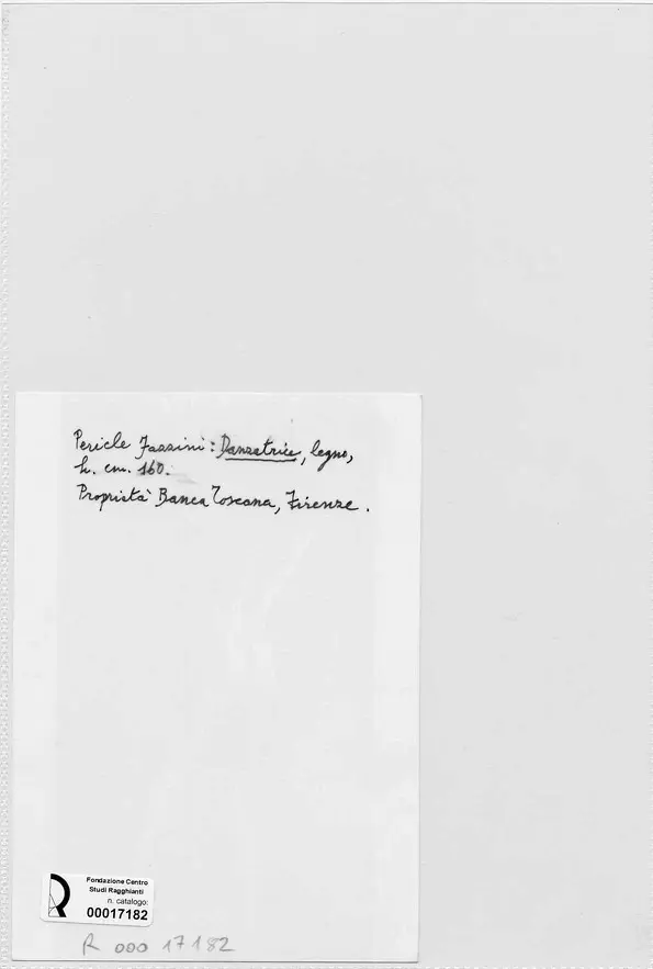 Anonimo , Fazzini, Pericle - sec. XX - Danzatrice , retro