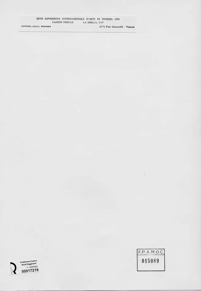 Giacomelli , Fazzini, Pericle - sec. XX - La Sibilla , retro