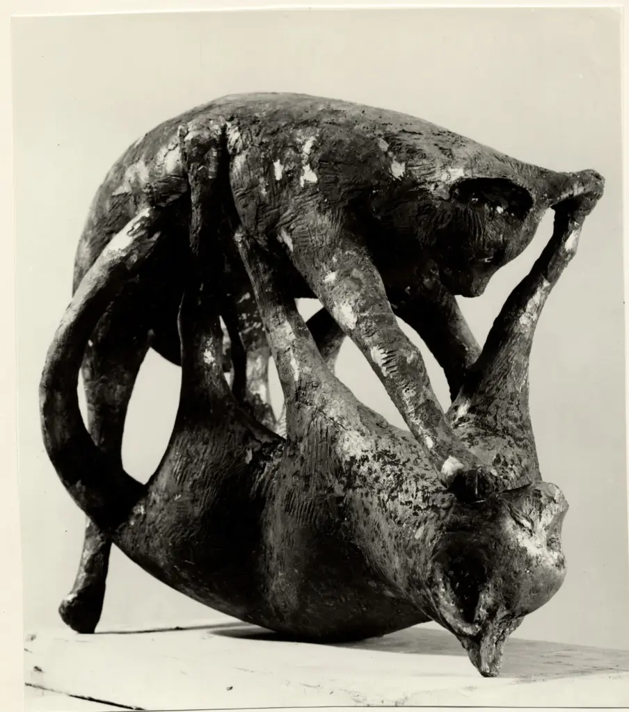 Giacomelli , Fazzini, Pericle - sec. XX - Gatti che giocano , fronte