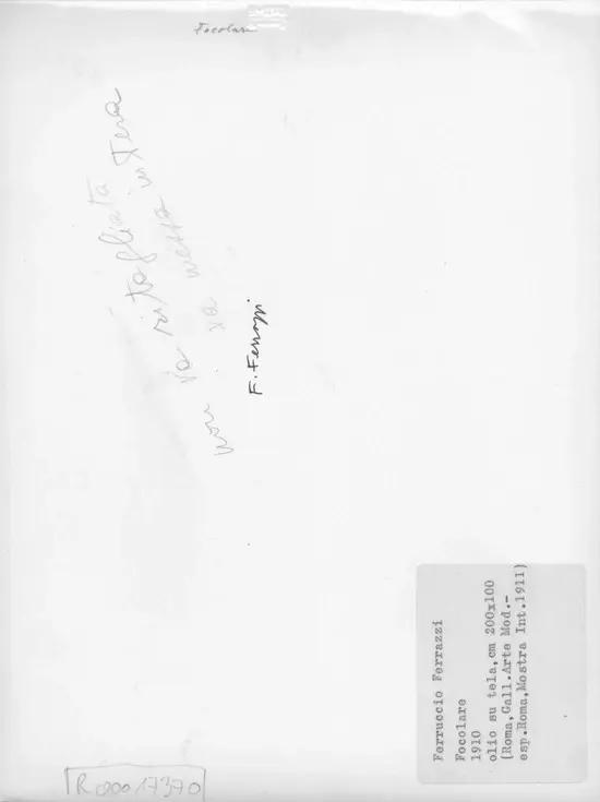 Anonimo , Ferrazzi, Ferruccio - sec. XX - Focolare , retro