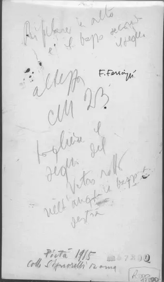 Anonimo , Ferrazzi, Ferruccio - sec. XX - Piet&agrave; , retro