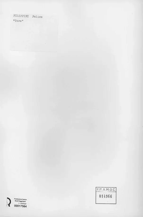 Anonimo , Filippini, Felice - sec. XX - Toro , retro