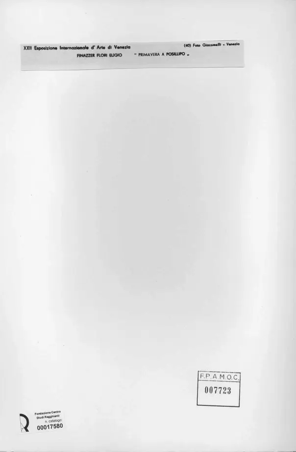 Giacomelli , Finazzer Flori, Eligio - sec. XX - Primavera a Posillipo , retro