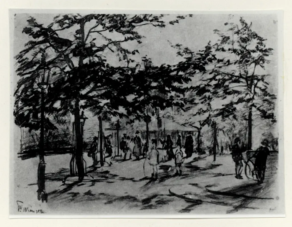 Anonimo , Fonda, Enrico - sec. XX - Giardino pubblico , fronte