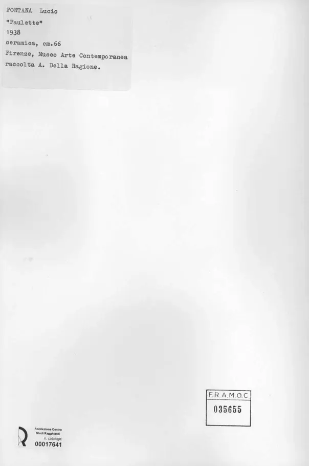 Anonimo , Fontana, Lucio - sec. XX , retro