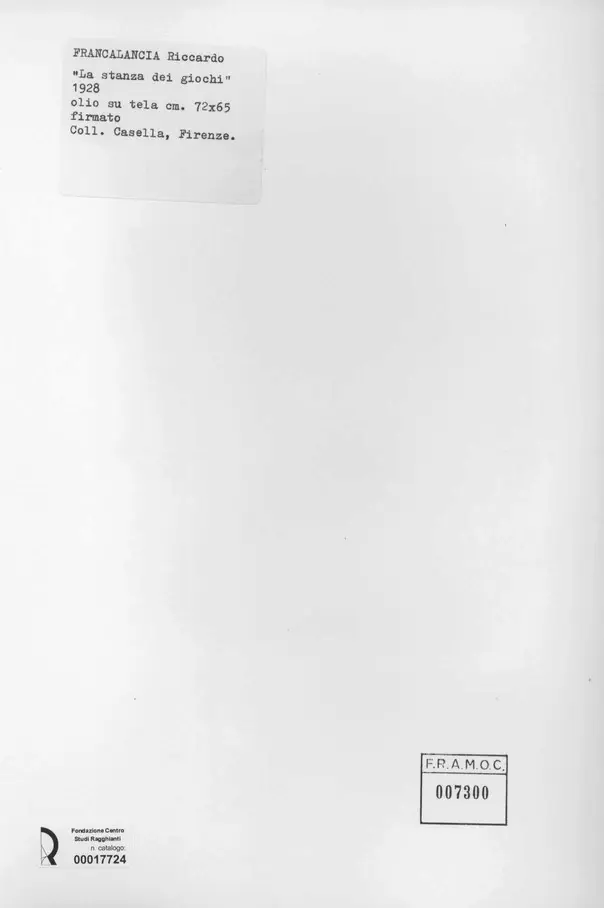 Anonimo , Francalancia, Riccardo - sec. XX , retro