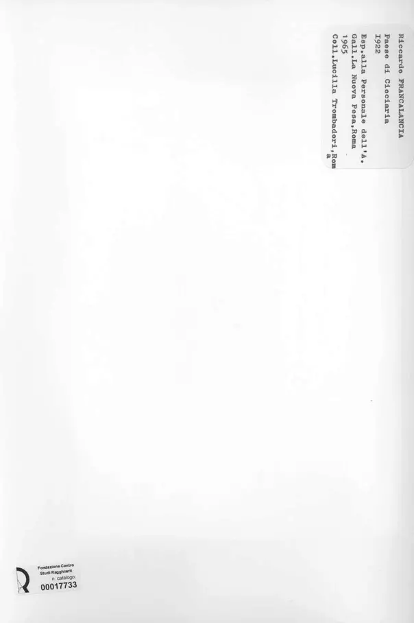 Anonimo , Francalancia, Riccardo - sec. XX - Paese di Ciociaria , retro