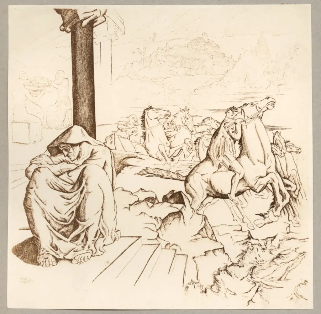 Fraschetti, Valerio , Illustrazione della poesia di Pascoli