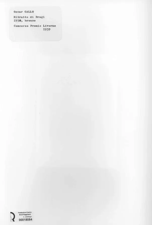 Anonimo , Gallo, Oscar - sec. XX - Ritratto di Bragi , retro