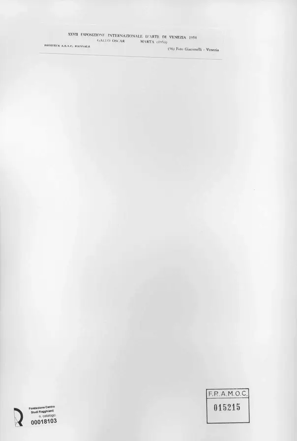 Giacomelli , Gallo, Oscar - sec. XX - Marta , retro