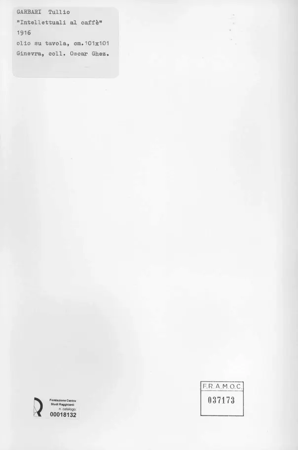 Anonimo , Garbari, Tullio - sec. XX , retro