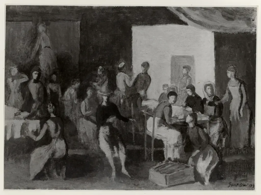 Anonimo , Gentilini, Franco - sec. XX - La sartoria , fronte