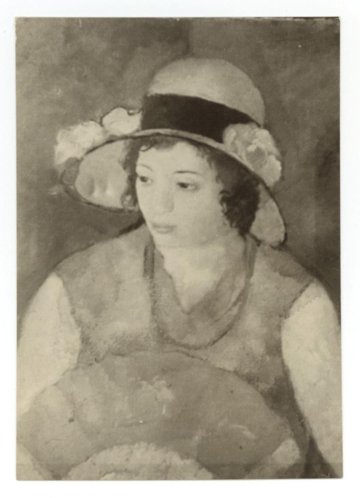Anonimo , Gentilini, Franco - sec. XX - Ragazza con ventaglio , fronte