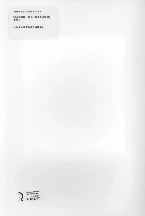 Anonimo , Gentilini, Franco - sec. XX - Giovane con bottiglia , retro
