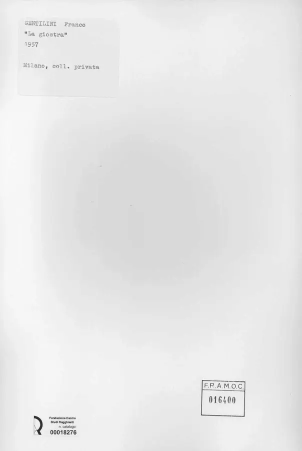 Anonimo , Gentilini, Franco - sec. XX - La giostra , retro