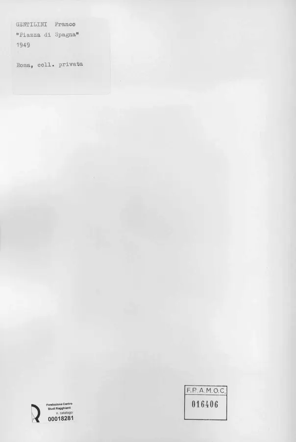 Anonimo , Gentilini, Franco - sec. XX - Piazza di Spagna , retro