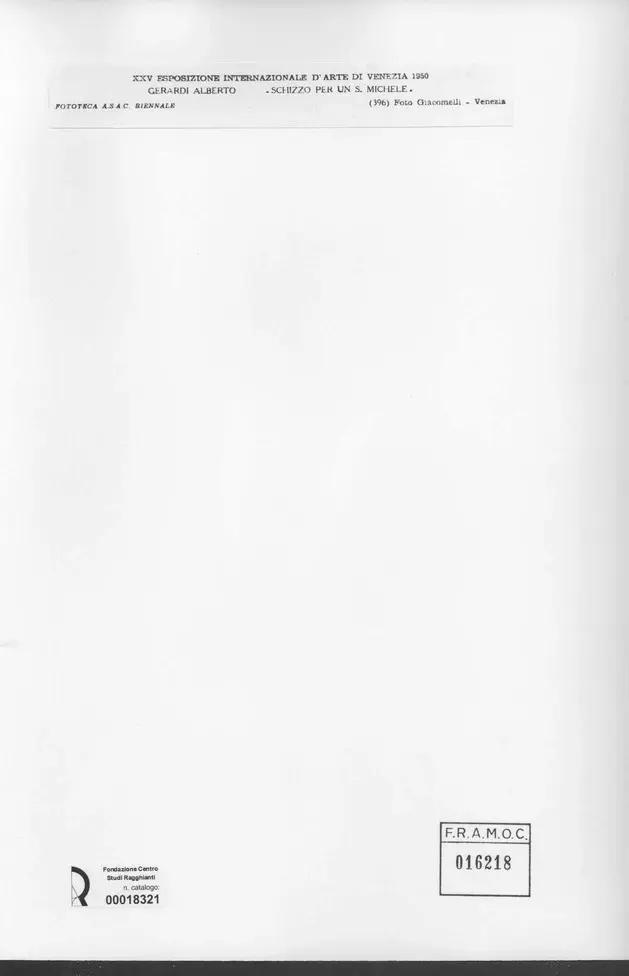 Giacomelli , Gerardi, Alberto - sec. XX - Schizzo per un S. Michele , retro