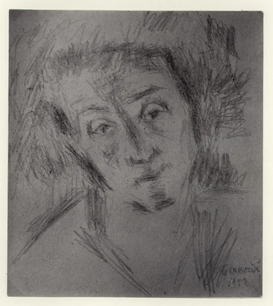Anonimo , Geradi, Alberto - sec. XX - Ritratto a carboncino , fronte