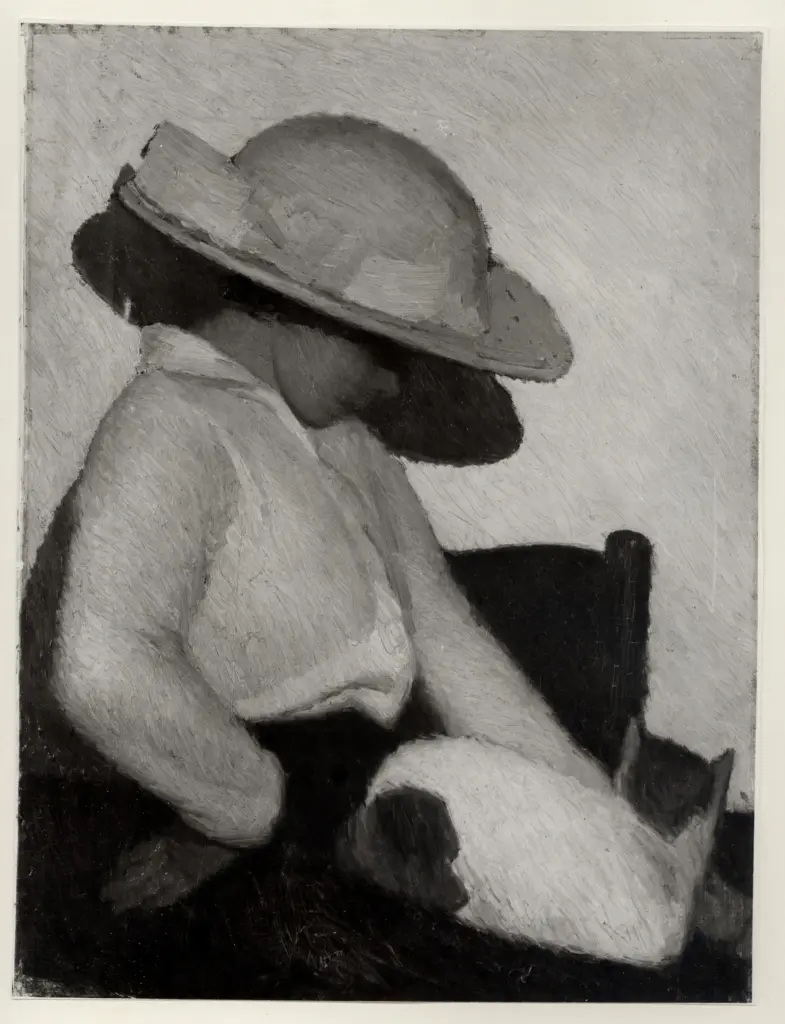 Ghiglia, Oscar , Bambina con gatto