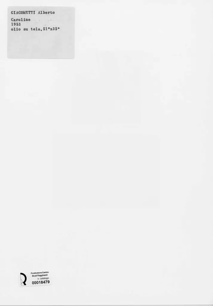 Anonimo , Giacometti, Alberto - sec. XX - Caroline , retro