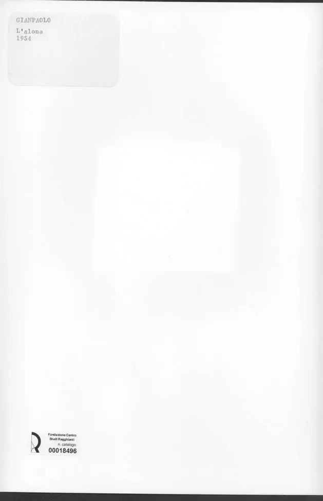 Gianpaolo , Giannuzzi Savelli, May - sec. XX - L'alone , retro