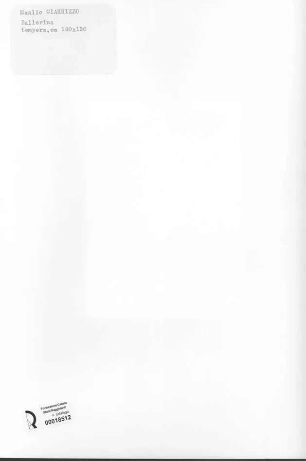 Anonimo , Giarrizzo, Manlio - sec. XX - Ballerina , retro