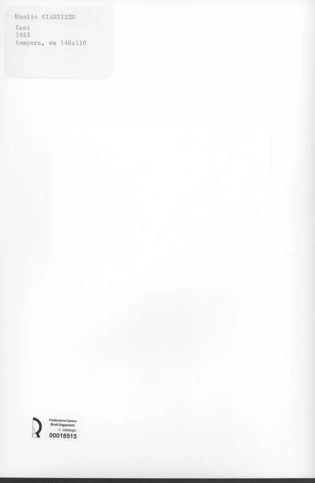 Anonimo , Giarrizzo, Manlio - sec. XX - Cani , retro