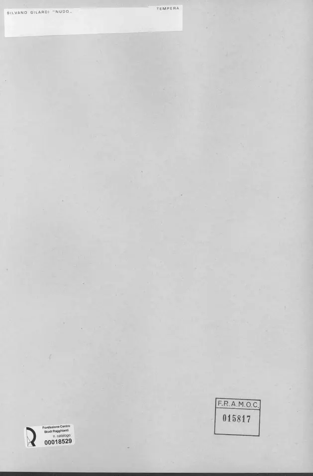 Anonimo , Gilardi, Silvano - sec. XX/ XXI - Nudo , retro