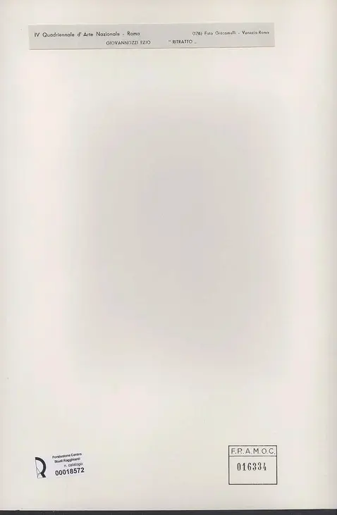 Giacomelli , Giovannozzi, Ezio - sec. XX - Ritratto , retro