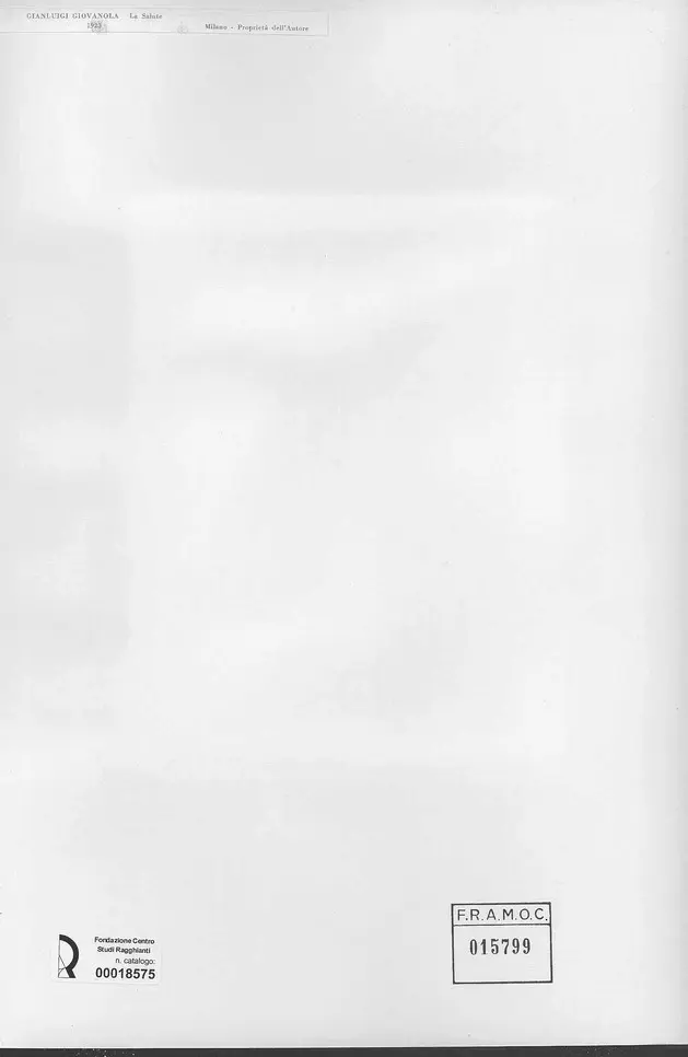 Anonimo , Giovanola, Gianluigi - sec. XX - La salute , retro