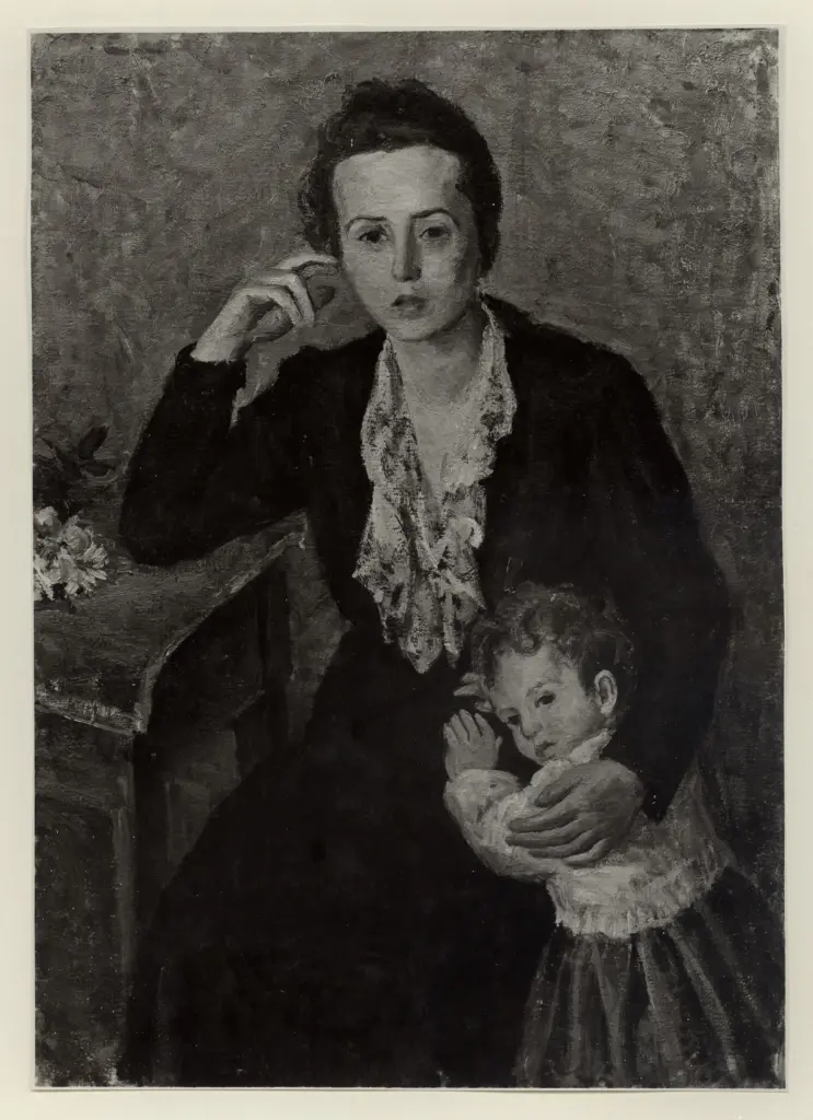 Giacomelli , Girosi, Franco - sec. XX - Mia moglie con la bambina , fronte