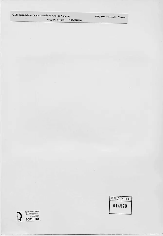 Giacomelli , Giuliani, Attilio - sec. XX - Scopritevi , retro