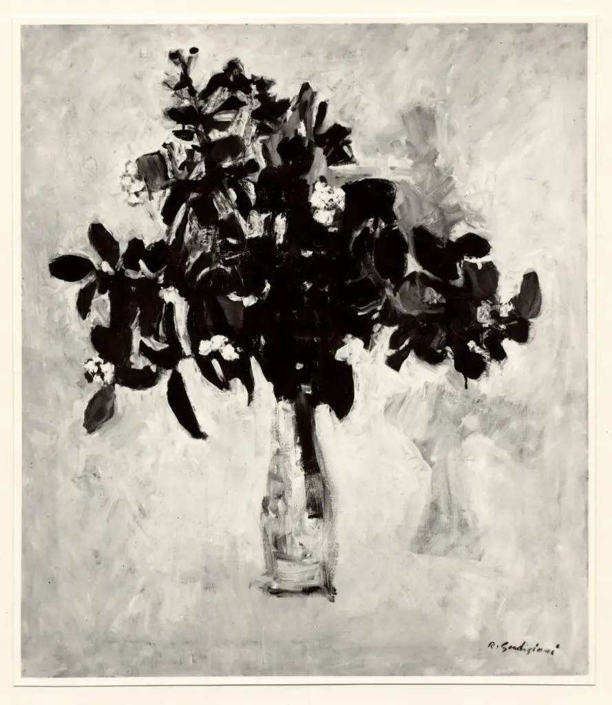 Gordigiani, Remo , Fiori su fondo bianco -