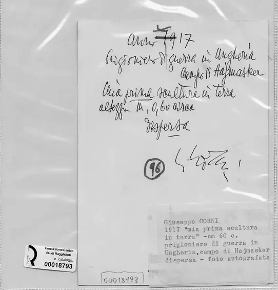 Anonimo , Gorni, Giuseppe - sec. XX , retro