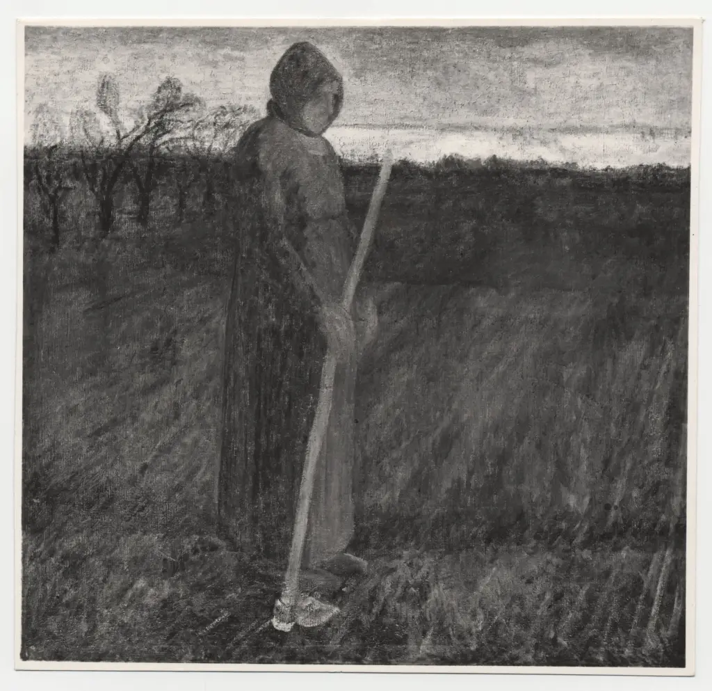 Anonimo , Gorni, Giuseppe - sec. XX - Sosta della zappatrice , fronte