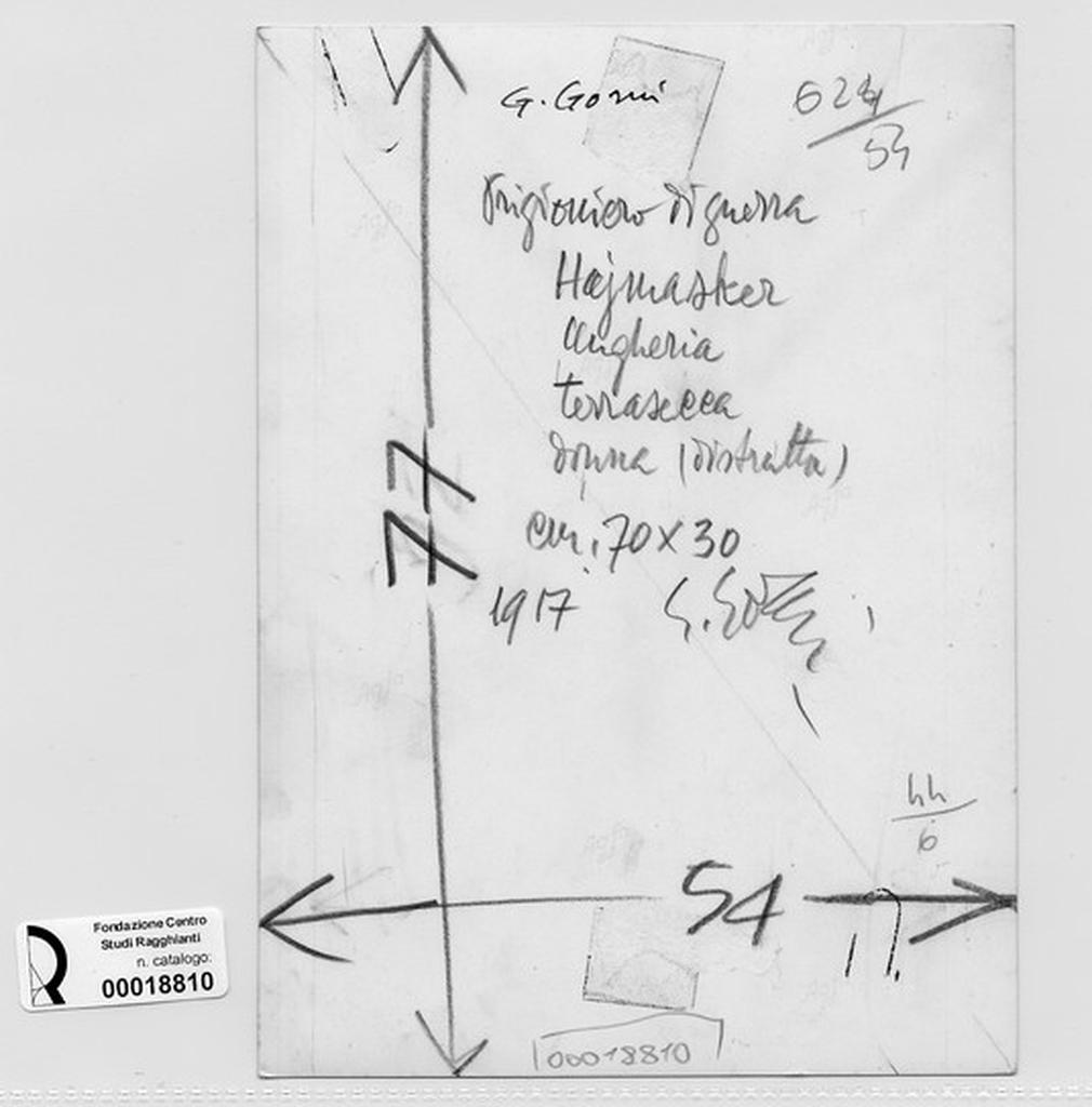 Anonimo , Gorni, Giuseppe - sec. XX , retro