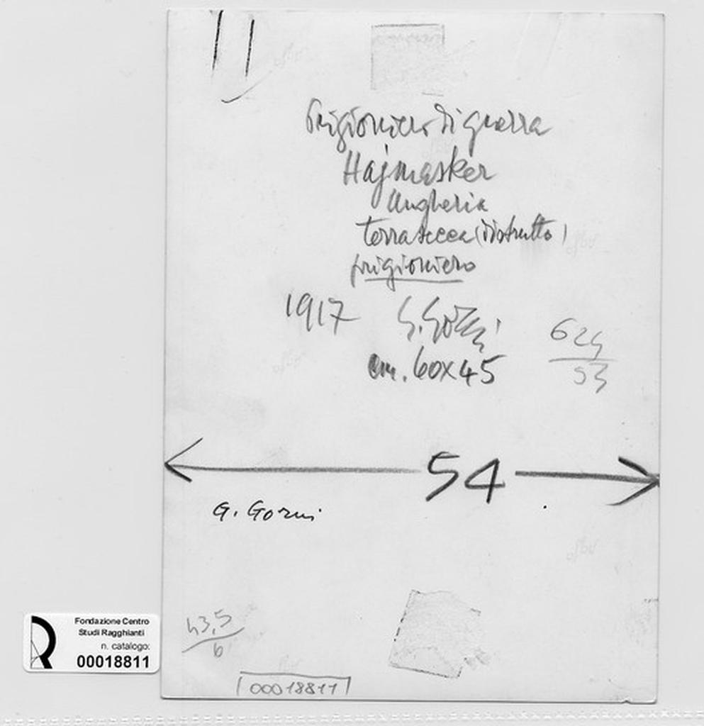 Anonimo , Gorni, Giuseppe - sec. XX , retro