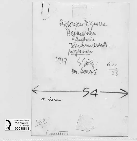 Anonimo , Gorni, Giuseppe - sec. XX , retro