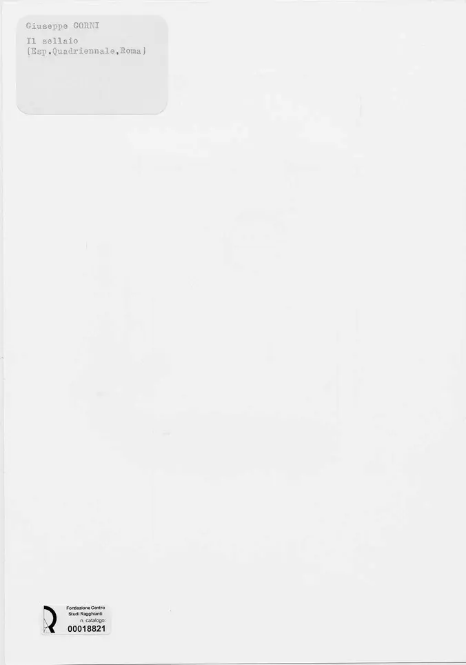 Anonimo , Gorni, Giuseppe - sec. XX - Il sellaio , retro