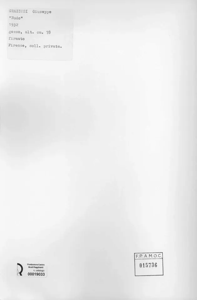 Anonimo , Graziosi, Giuseppe - sec. XX , retro