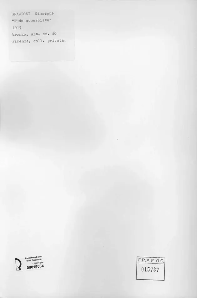 Anonimo , Graziosi, Giuseppe - sec. XX , retro