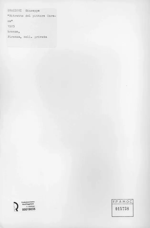 Anonimo , Graziosi, Giuseppe - sec. XX , retro