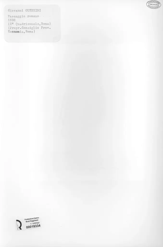 Anonimo , Guerrini, Giovanni - sec. XX - Paesaggio romano , retro