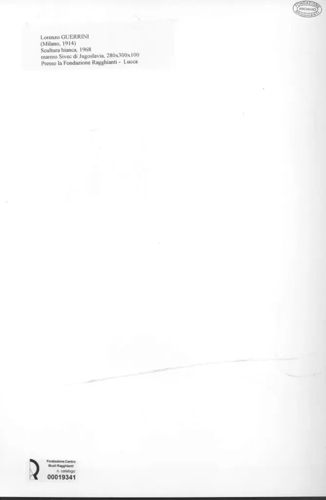 Anonimo , Guerrini, Lorenzo - sec. XX - Scultura bianca , retro