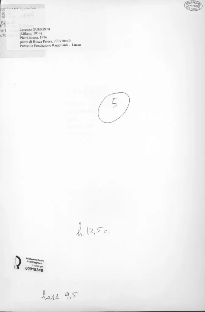 Anonimo , Guerrini, Lorenzo - sec. XX - Pietra strana , retro