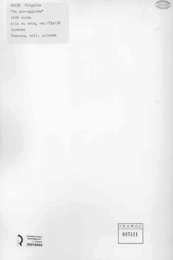 Anonimo , Guidi, Virgilio - sec. XX - La passeggiata , retro