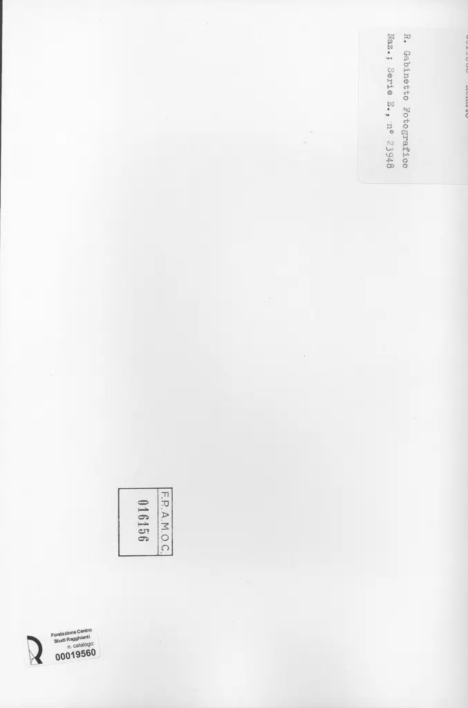 Istituto Centrale per il Catalogo e la Documentazione: Fototeca Nazionale , retro