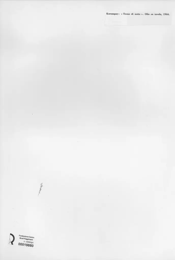 Anonimo , Korompay, Giovanni - sec. XX - Treno di notte , retro