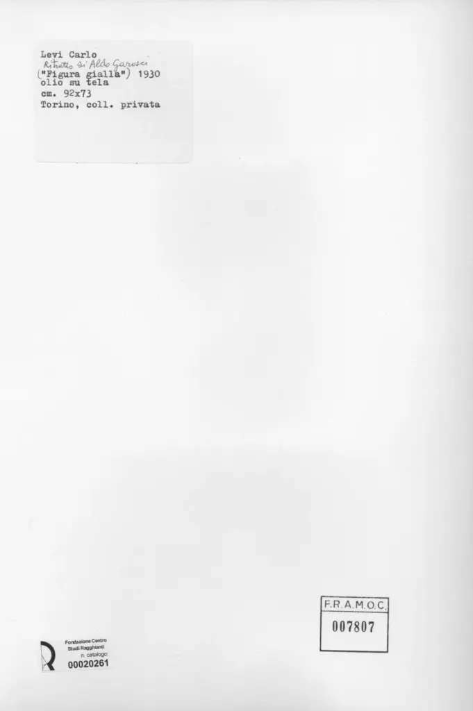 Anonimo , Levi, Carlo - sec. XX - Ritratto di Aldo Garosci , retro