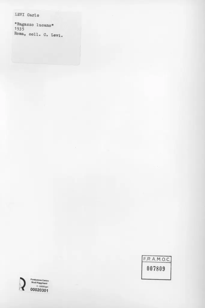Anonimo , Levi, Carlo - sec. XX - Ragazzo lucano , retro